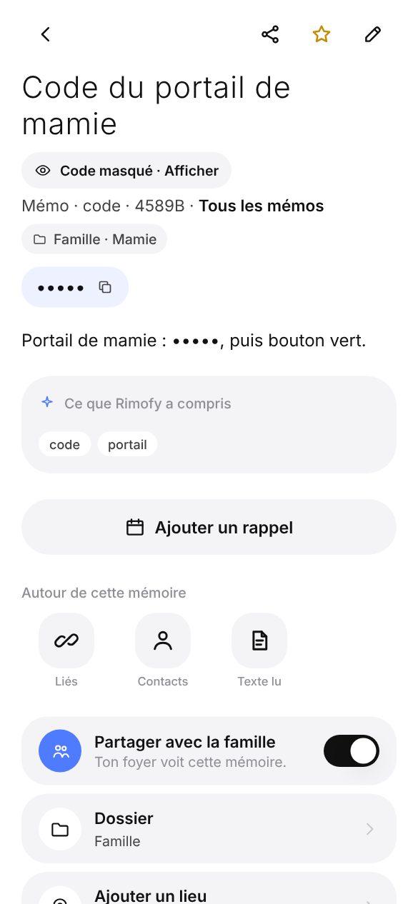 Code du portail masqué jusqu’au toucher
