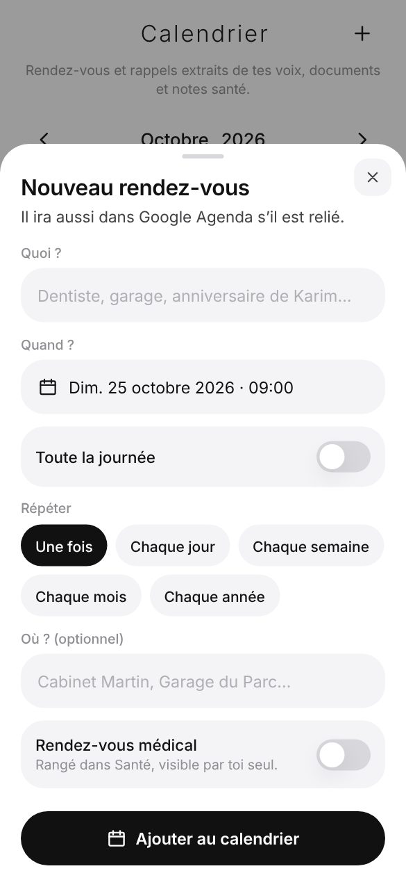 Nouveau rendez-vous avec le choix de la répétition