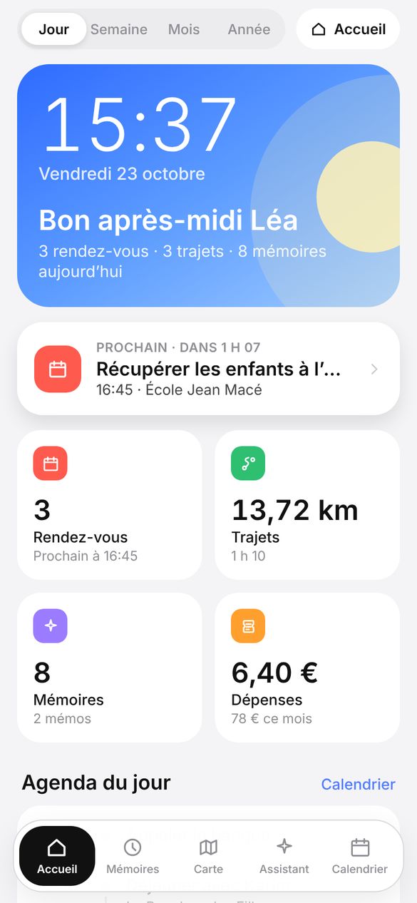 Écran Ma journée